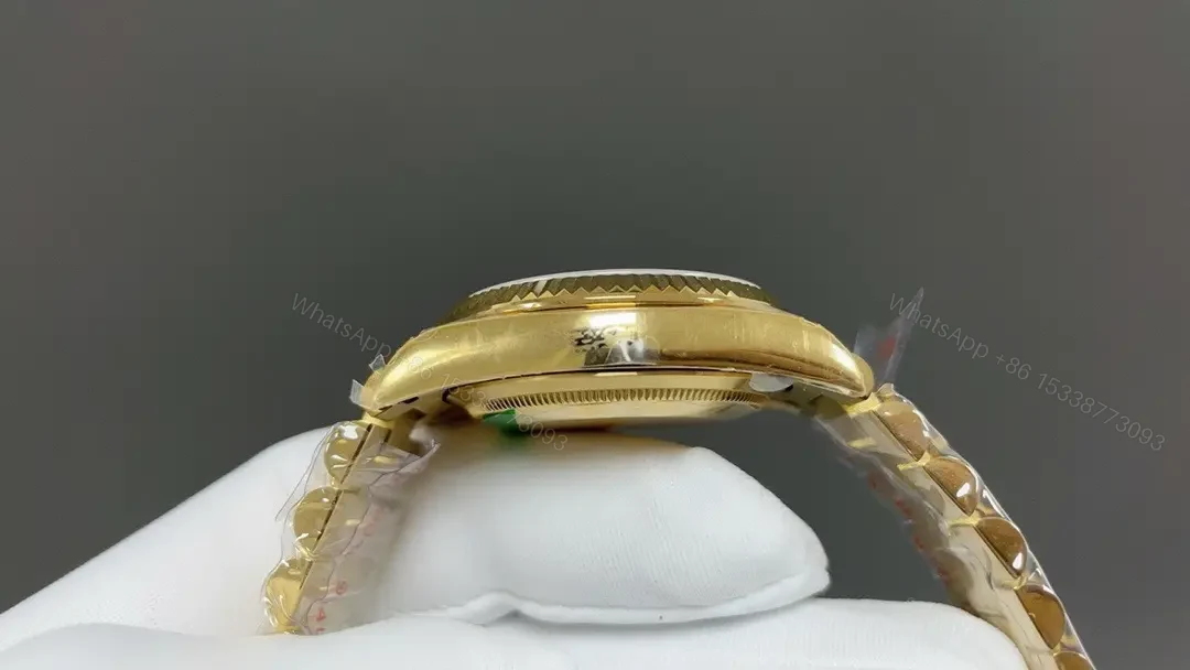 View 5 of Rolex Day-Date 36 Yellow Gold Fluted President Green Dial 118238-0419