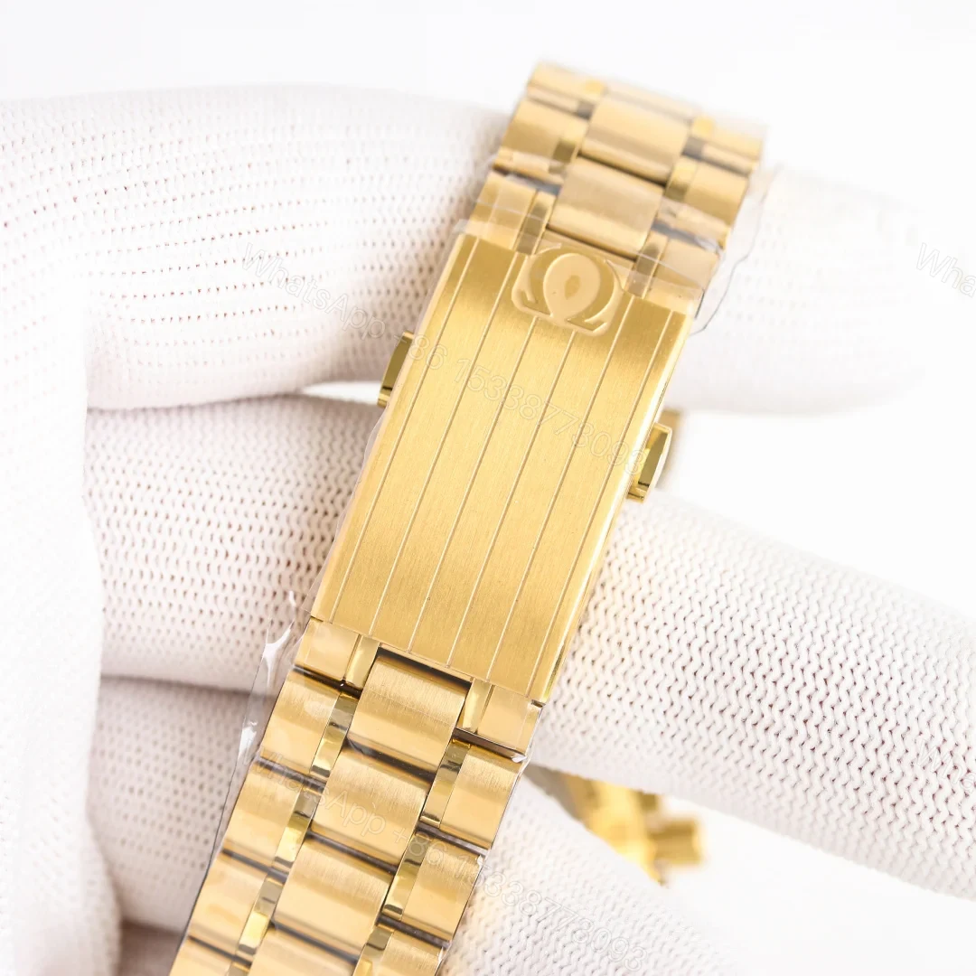 View 8 of Omega Speedmaster Gold Replica 42MM Premium Bracelet Moonwatch Edition OM-SP-GLD-BRC-42