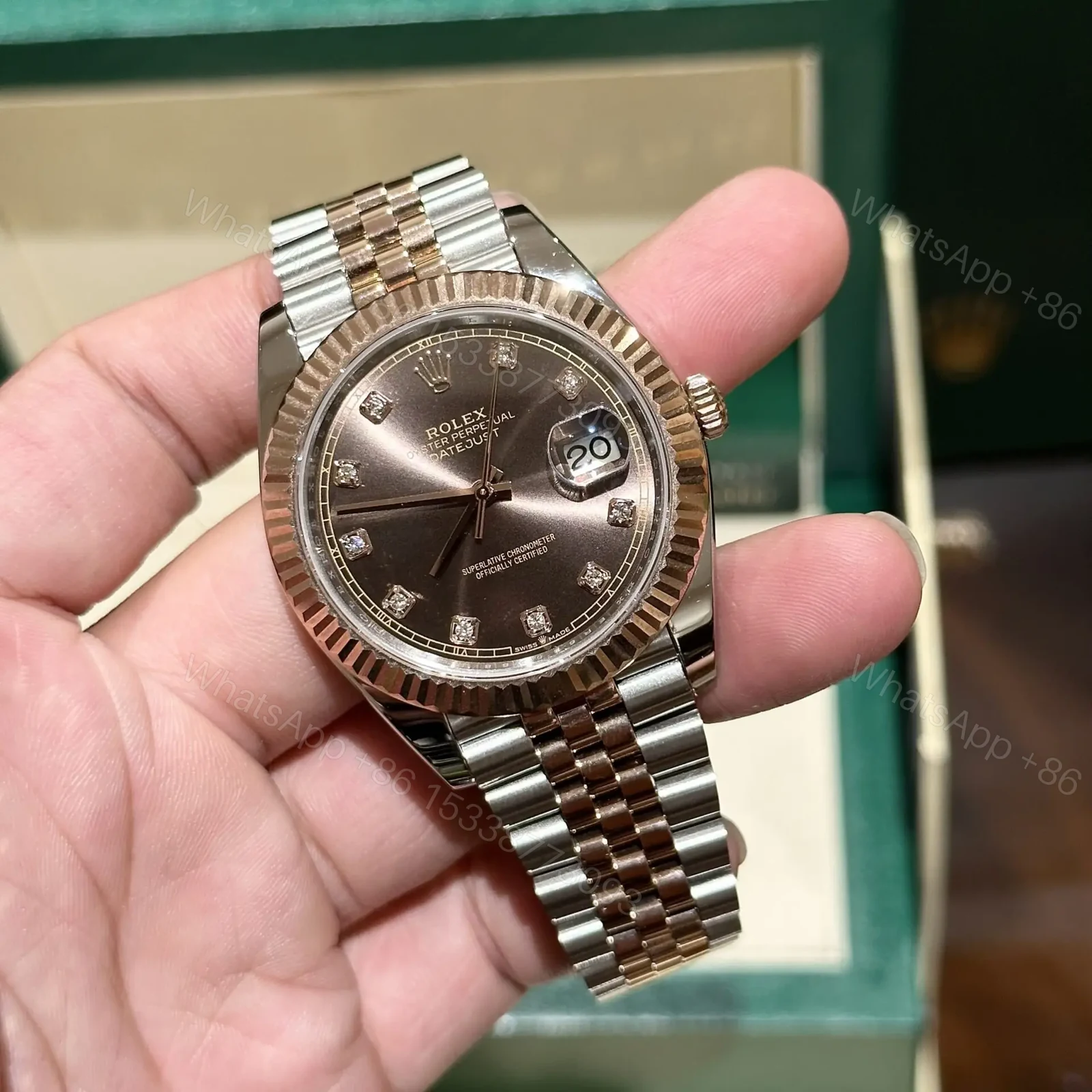 View 7 of Rolex Replica 1:1 Watch Date Just Chocolate Dial 41mm