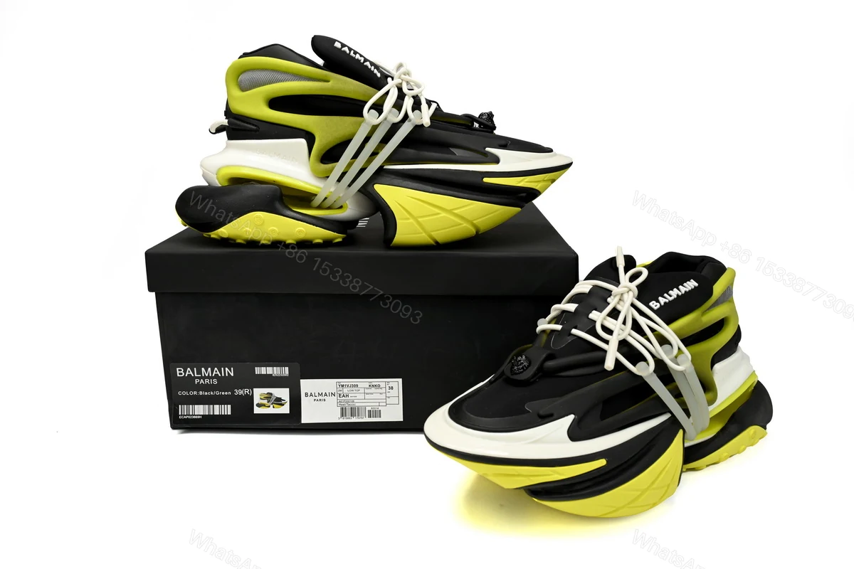 View 2 of BALMAIN Multikolor Buty sportowe Black And Yellow YM1VJ309