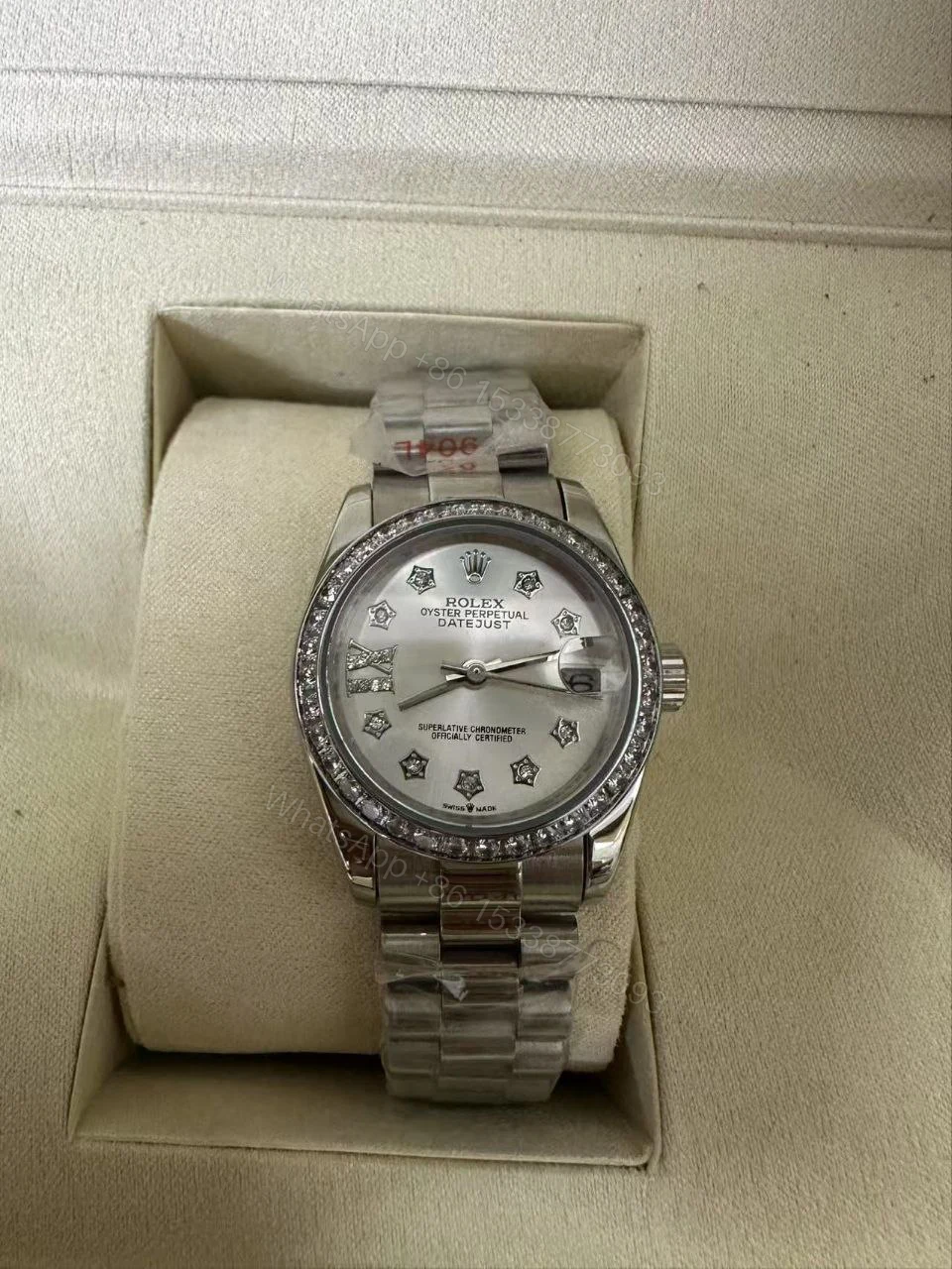 ROLEX DATEJUST DIAMOND BEZEL OYSTER WHITE GOLD PURPLE 31MM — view 2