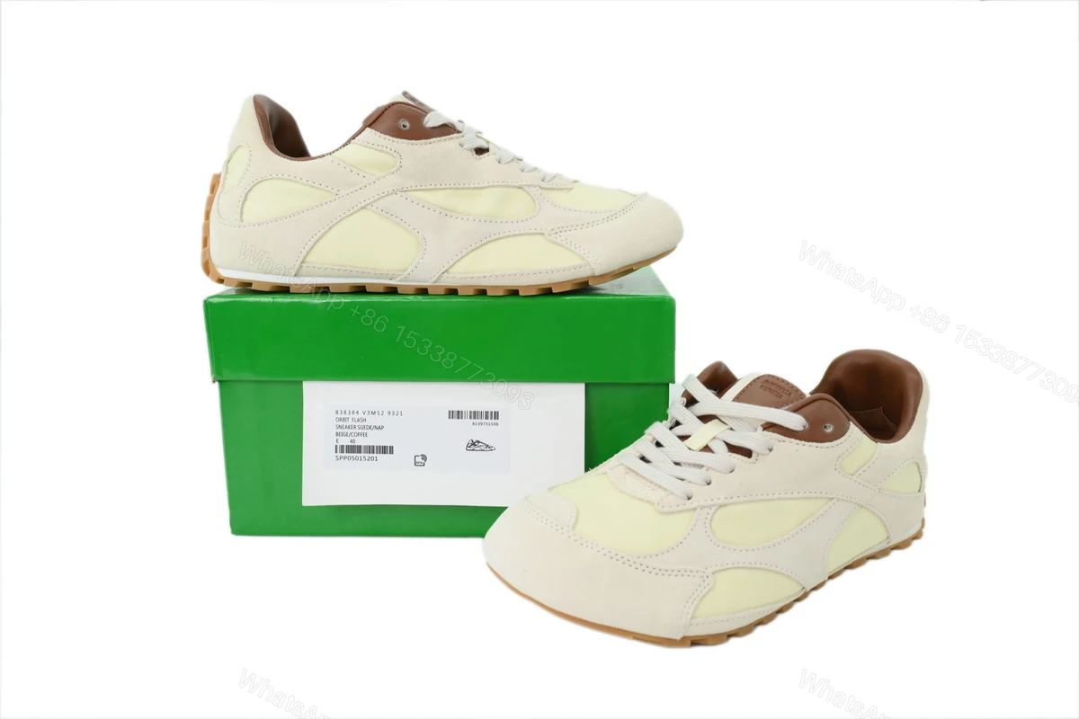 View 7 of Bottega Veneta Orbit Sneaker 'Beige Coffee' 838384 V3MS2 9321
