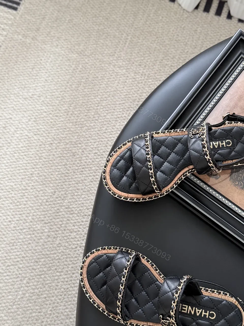 View 5 of Quilted Leather Sandals: Luxe Comfort, Block Heel