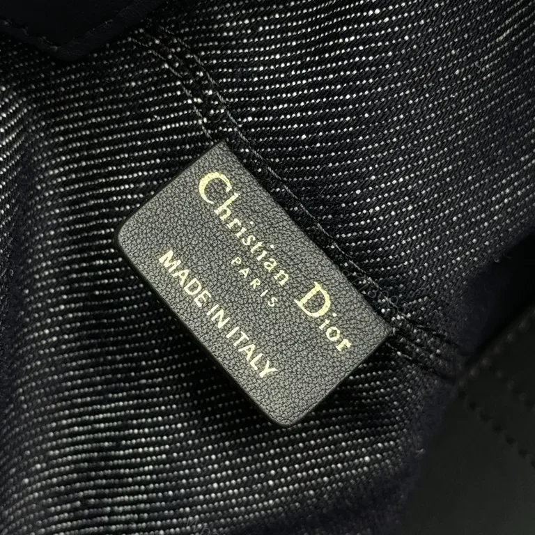 View 9 of Dior-Style Denim Monogram Handbag: Luxe Everyday Essential
