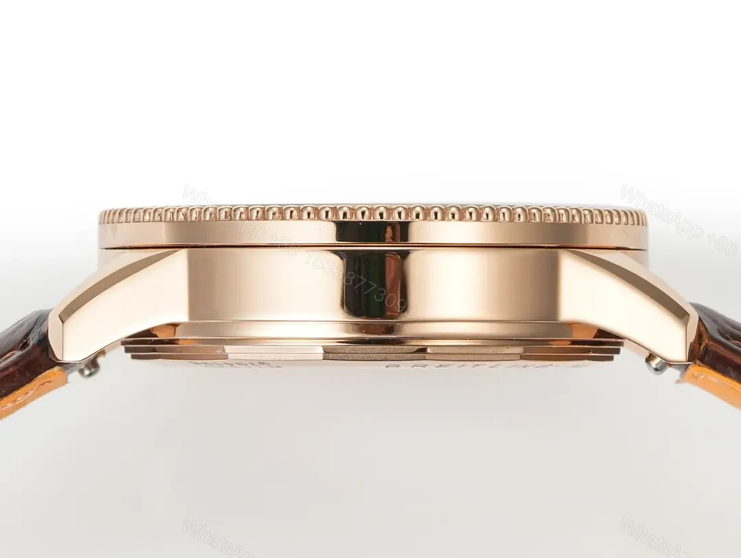 View 7 of Breitling Women’s Navitimer Automatic Watch – Rose Gold with Brown Leather Strap