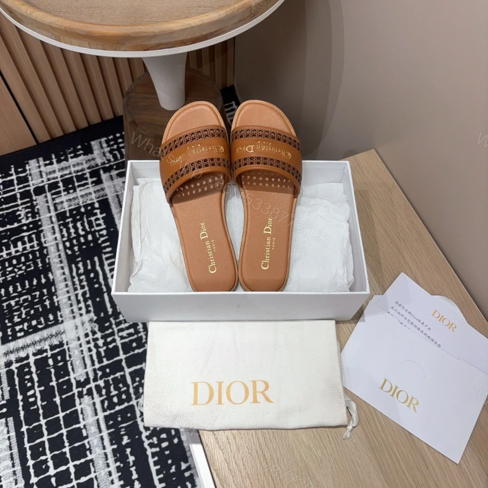 View 7 of 高仿Dior*D-Lane系列KCO157圓頭套腳一字拖鞋棕色免檢版