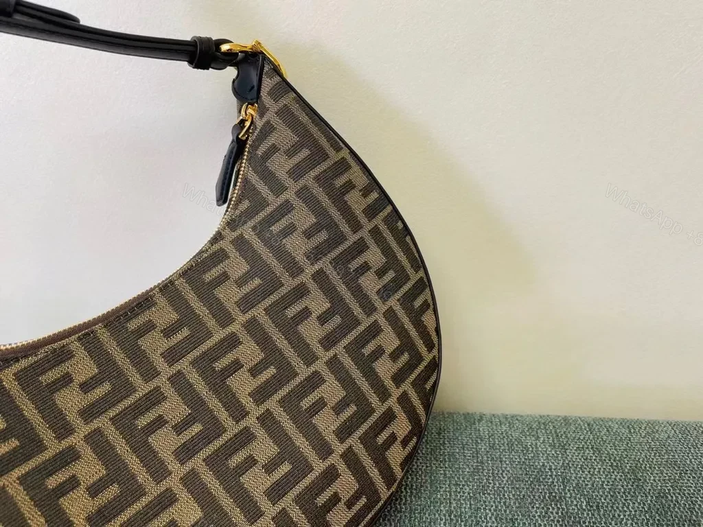 View 2 of Bold Logo Hobo Bag: Monogramed Leather & Canvas, Gold Accents