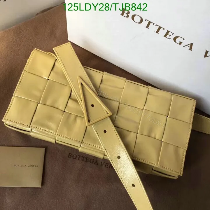 View 3 of Bottega Veneta Yellow Intrecciato Stretch Cassette Bag in Buttercup FF2028