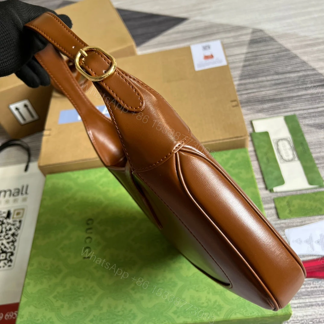 View 6 of GG JACKIE SMALL 28 SHOULDER BAG IN CINNAMON BROWN CALFSKIN