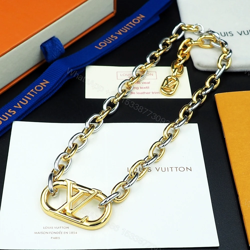 View 6 of Louis Vuitton Everyday Chain LV Necklace Gold And Silver