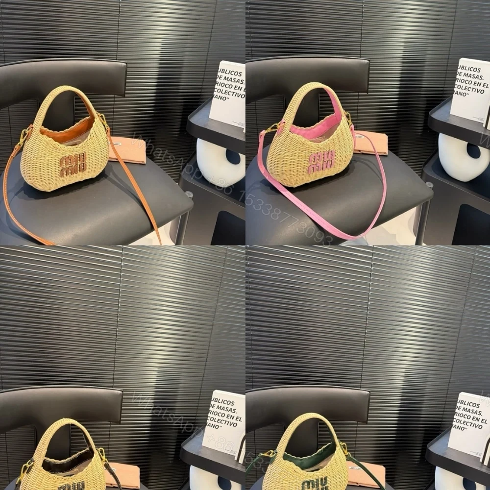 View 6 of MIUMIU WANDER WICKER HOBO BAG TAN AND CARAMEL 13CM 5BC125 2BVU F0KFZ V OOO