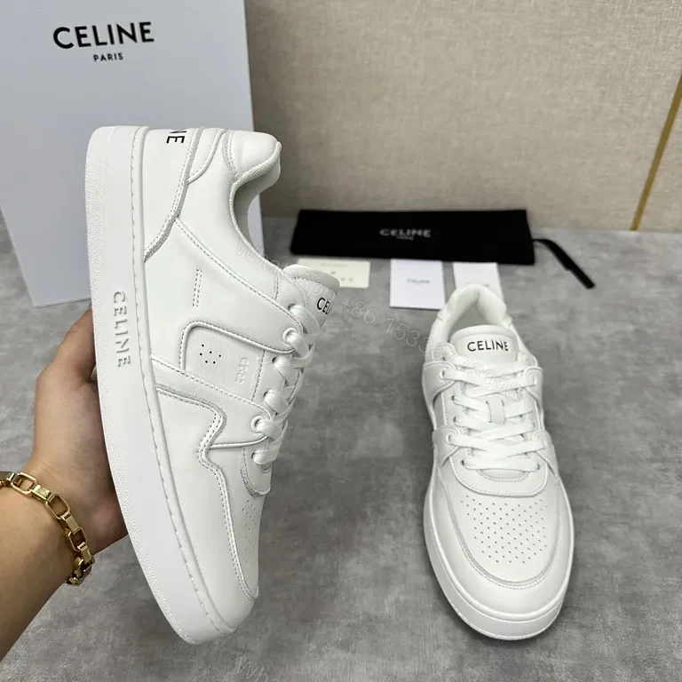 View 7 of White Lace-Up Sneakers, Minimalist Comfort, CELINE-inspired Plan