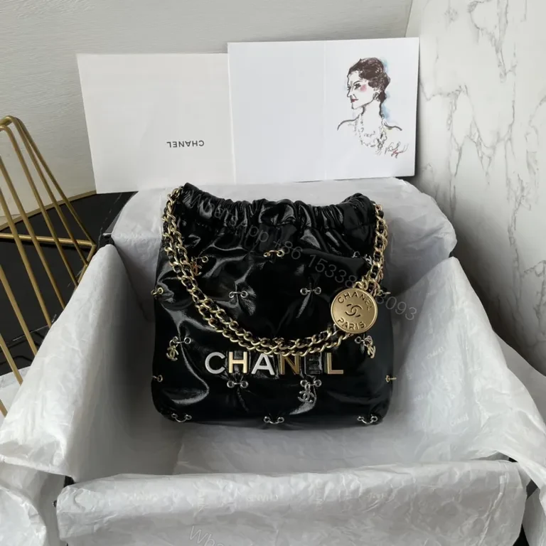 View 7 of Chanel-Inspired Quilted Mini Bag with Gold Chain