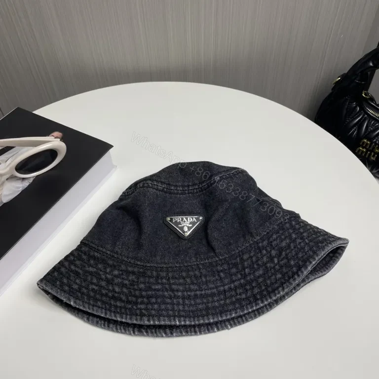View 9 of Dark Denim Prada Badge Bucket Hat