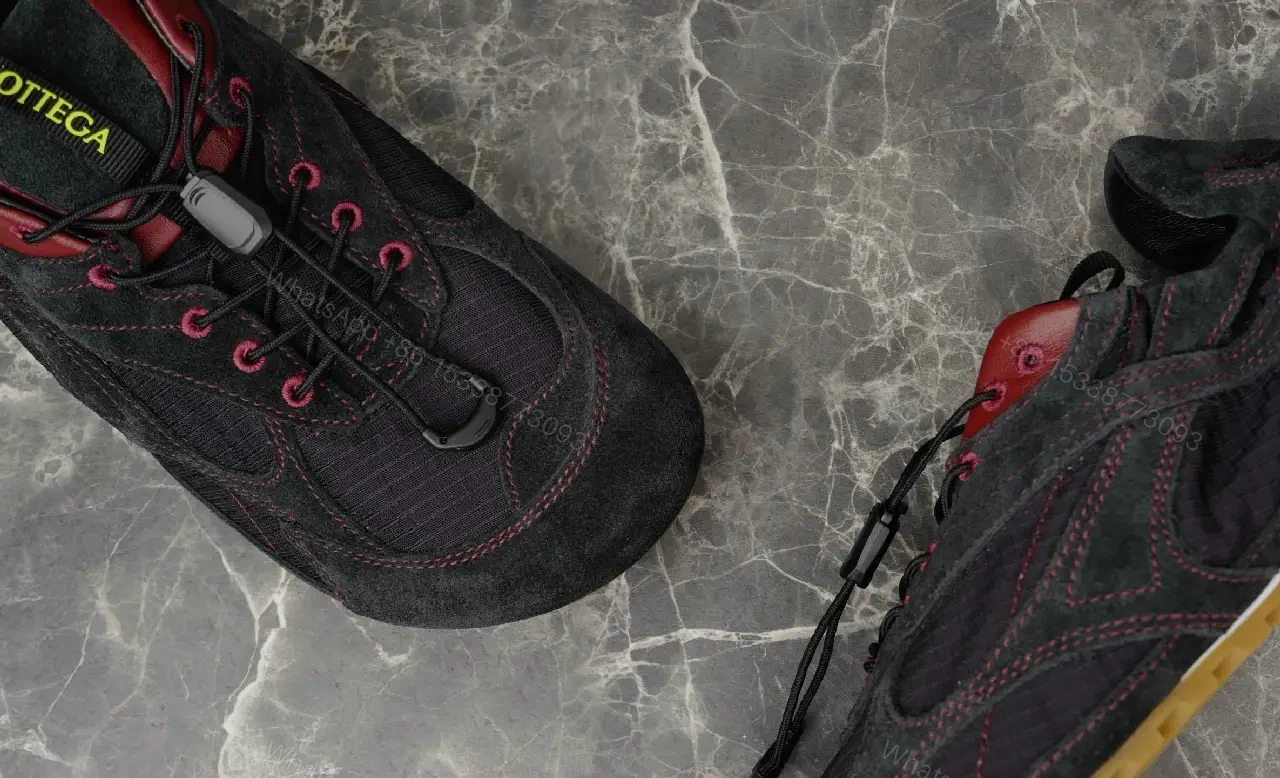 View 9 of Bold Contrast Panels Suede Knit Sneaker: All-Terrain Comfort