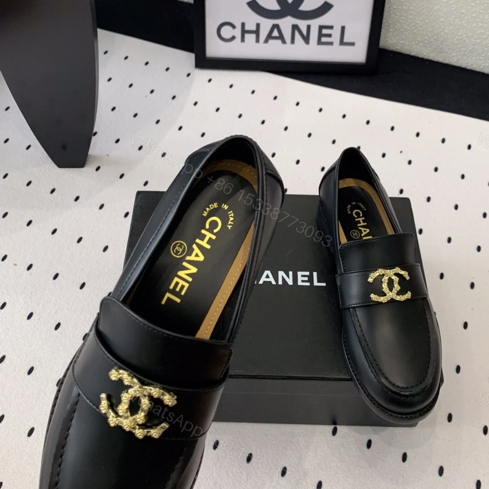 View 8 of 高仿Chanel*24S系列G45663B牛皮革樂福鞋黑色3CM免檢版