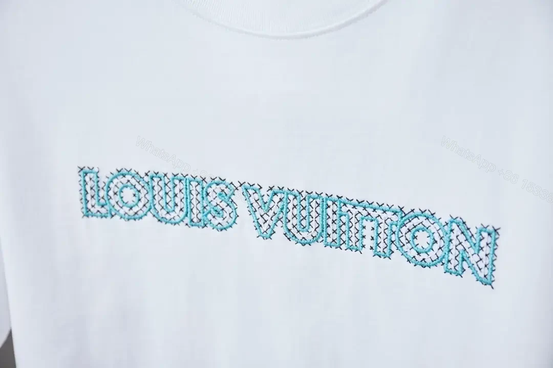 View 5 of Crystal-Trim Logo Cotton Tee - Luxe Streetwear Top