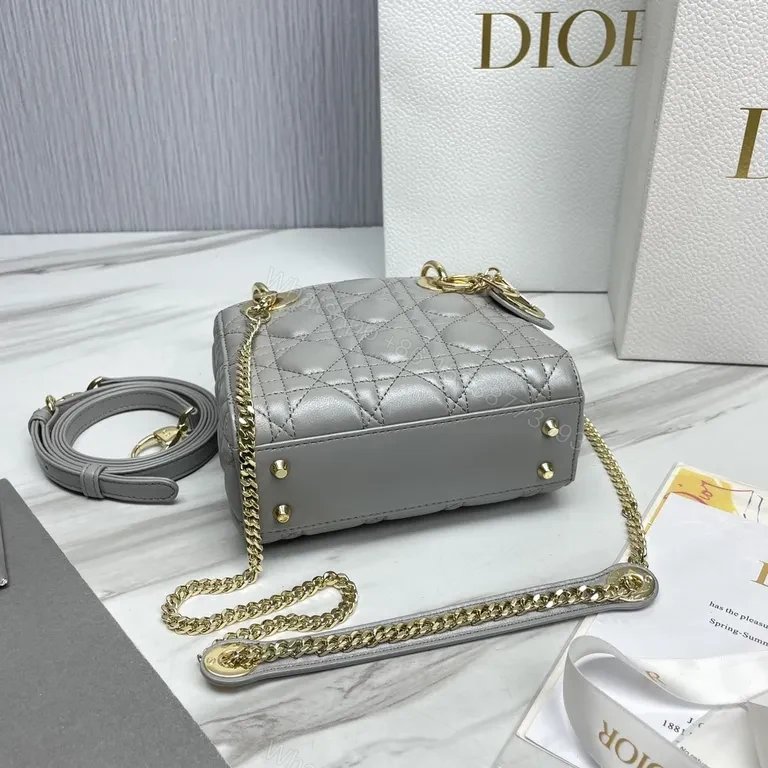 View 7 of Grey Quilted Charm Mini Handbag: Couture-Grade Luxury Bag