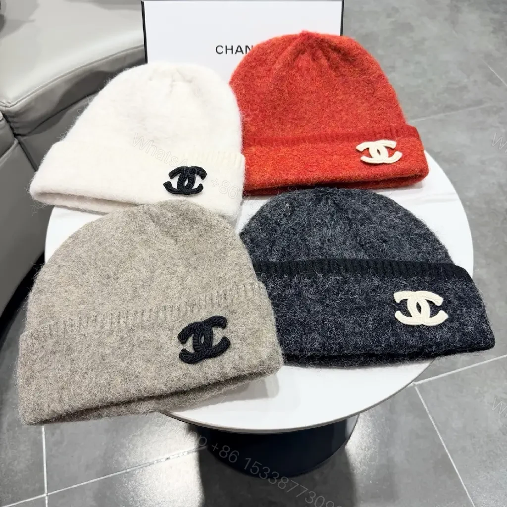 View 8 of Cozy Beanie in Taupe Knit | Luxe, Subtle Logo, Everyday Warmth