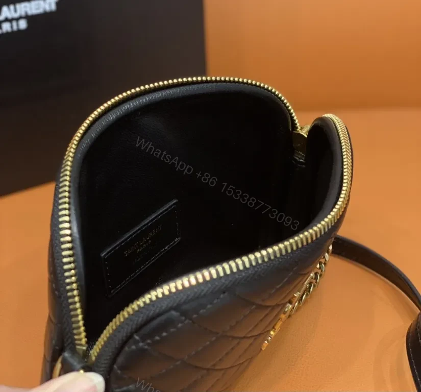 View 8 of Black Quilted Leather Crossbody - YSL, Compact Luxury Bag