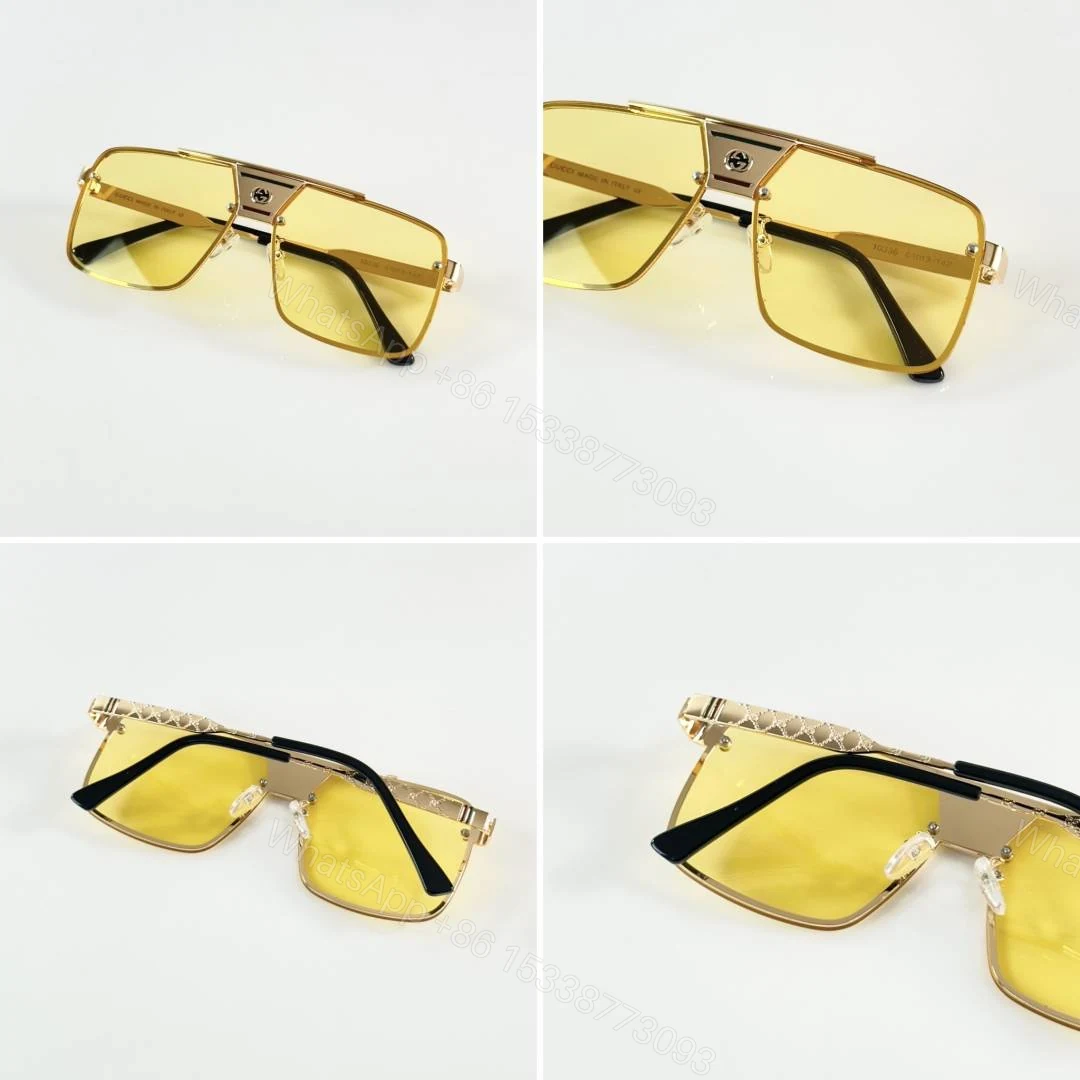 View 2 of First Copy Gucci 0336 Gold Yellow Sunglasses