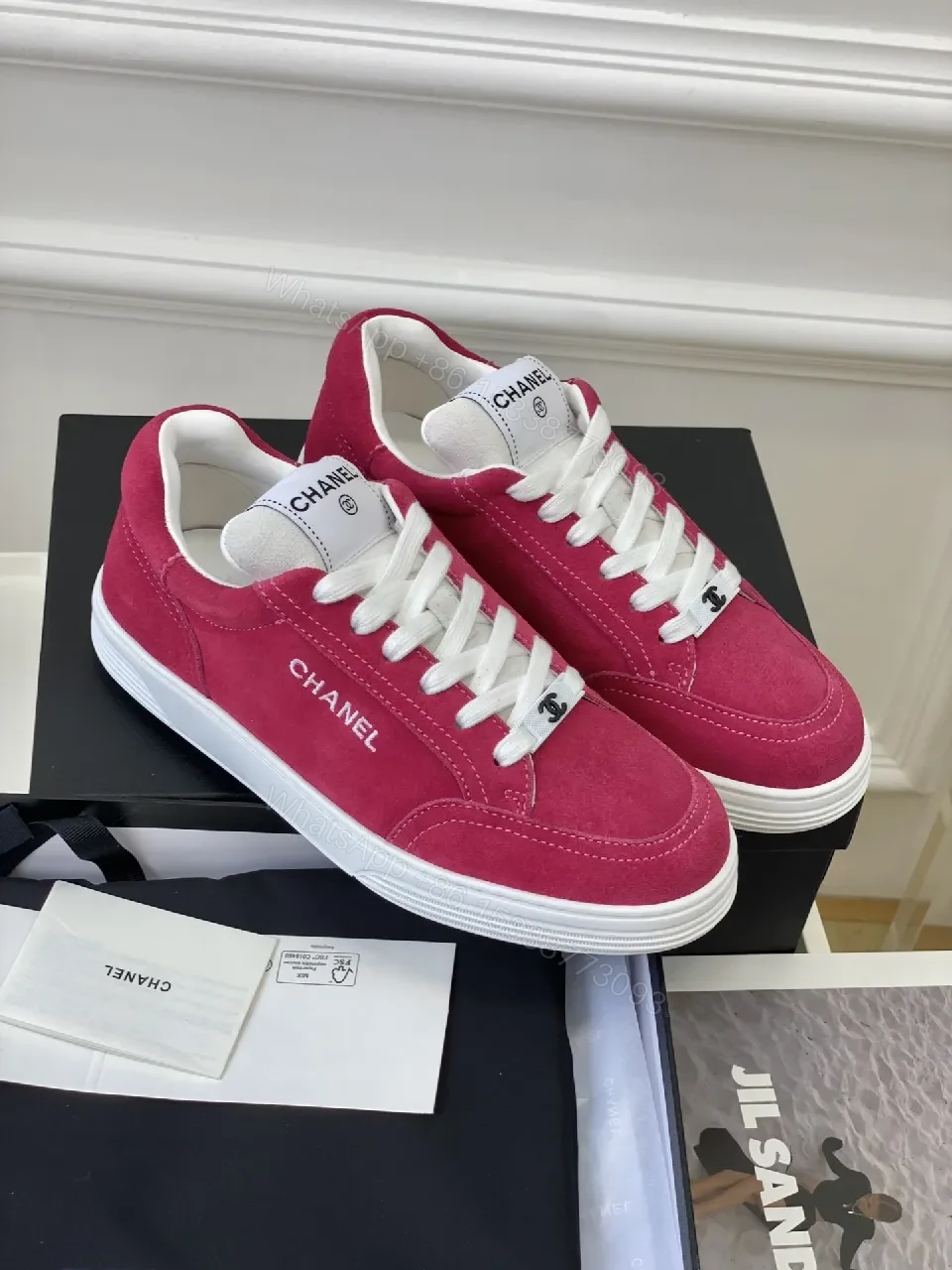 View 2 of Pink Suede High-Top Sneaker: Luxury Everyday Comfort, Chic Style