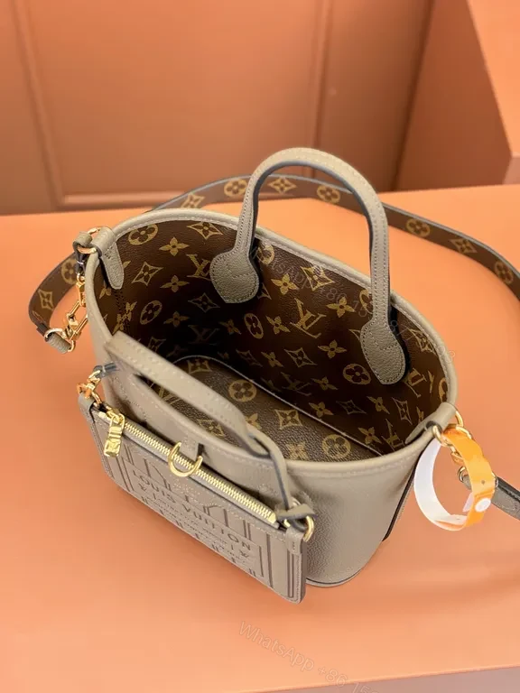 View 4 of Chic Pebble Leather Tote: Structured, Crossbody Ready Bag