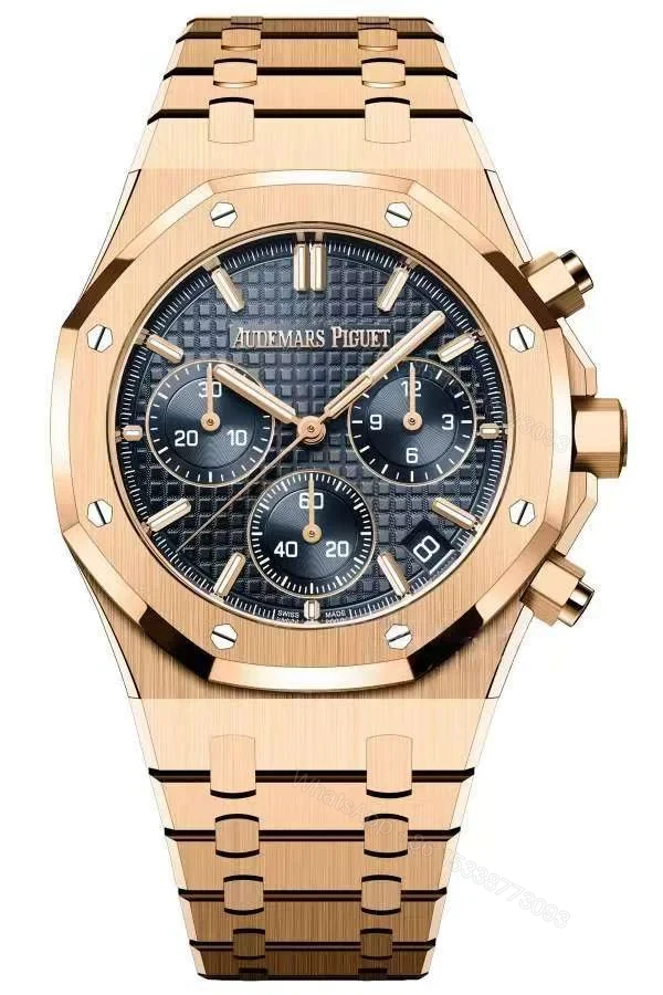 Audemars Piguet Super Clone Royal Oak Rose Gold Blue Dial 26240 Chronograph 41mm Cal.4401 — view 1