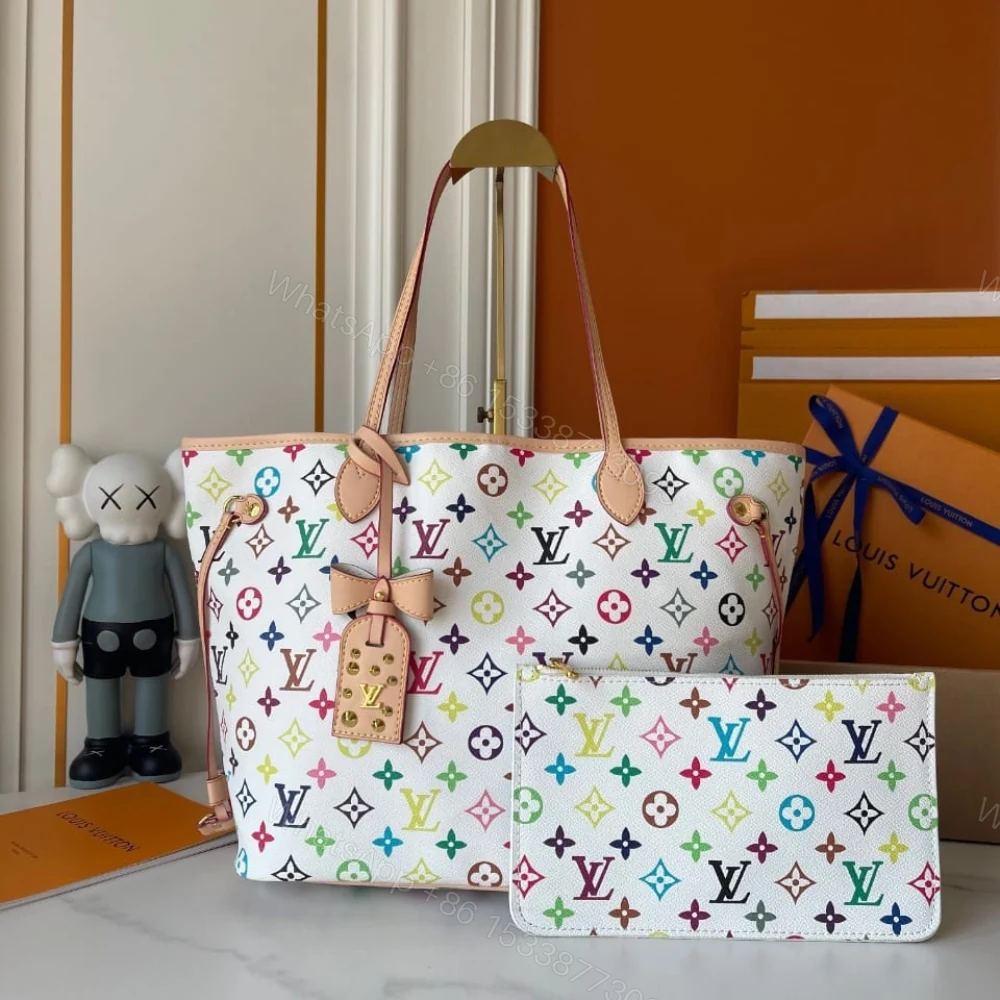 View 2 of Louis Vuitton x Murakami Neverfull MM Multicolor White 31cm M27787