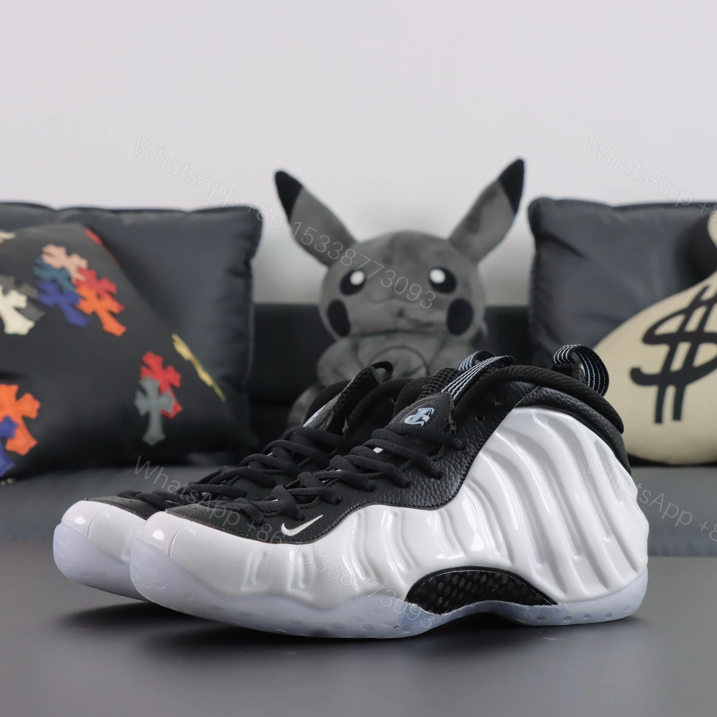 View 8 of Foamposite One White and Black