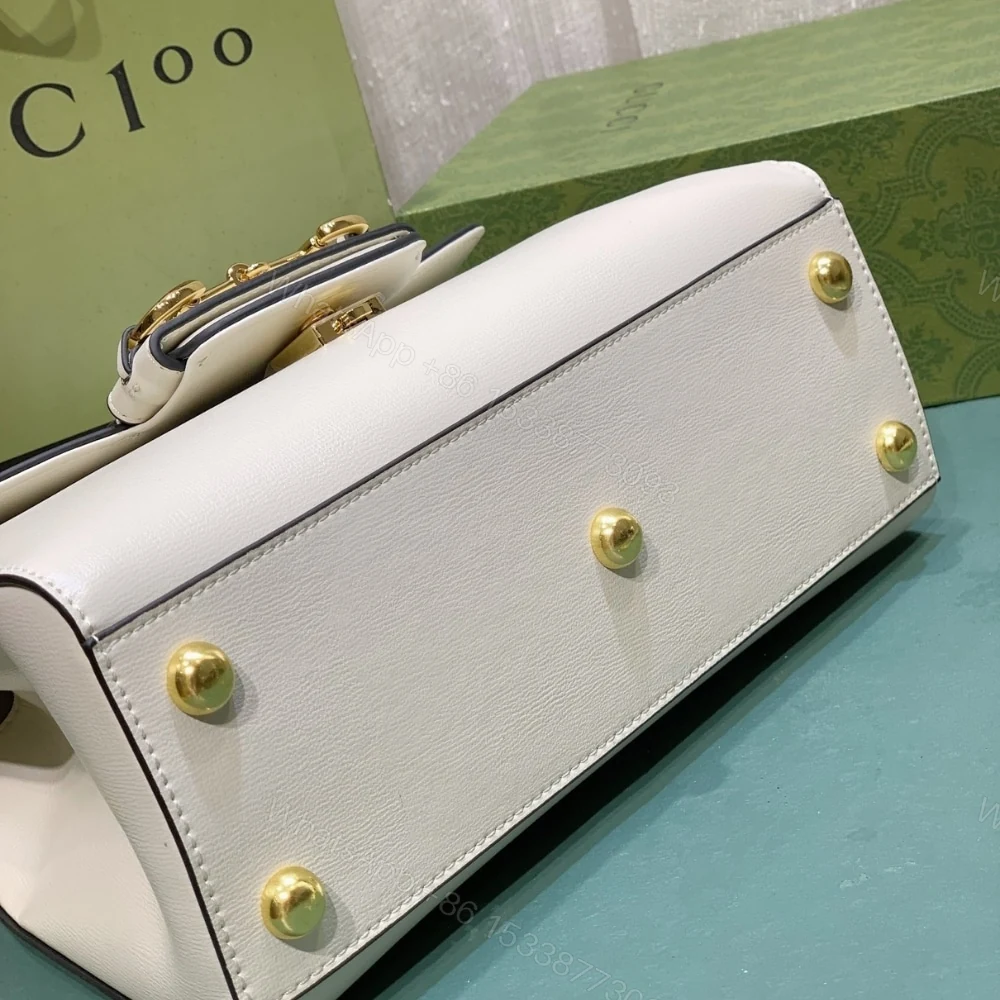 View 5 of Gucci Horsebit 1955 Mini Top Handle Bag White 29Cm