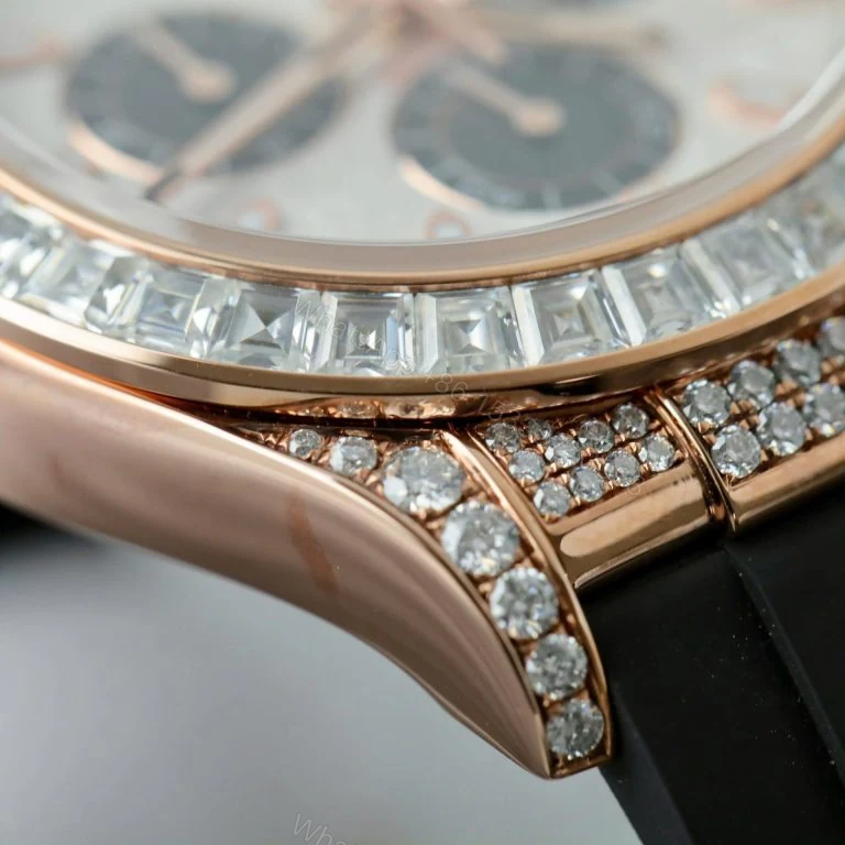 View 4 of Daytona 40mm Best Super Clone 18K Gold Wrapped + Moissanite Baguette Diamonds