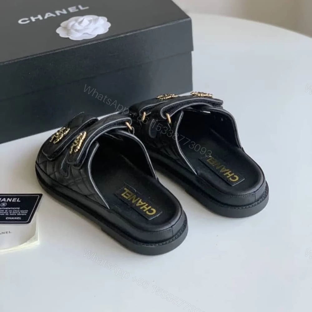 View 4 of CHANEL CC DIAMOND QUILT SANDAL BLACK G45507 B15805 94305