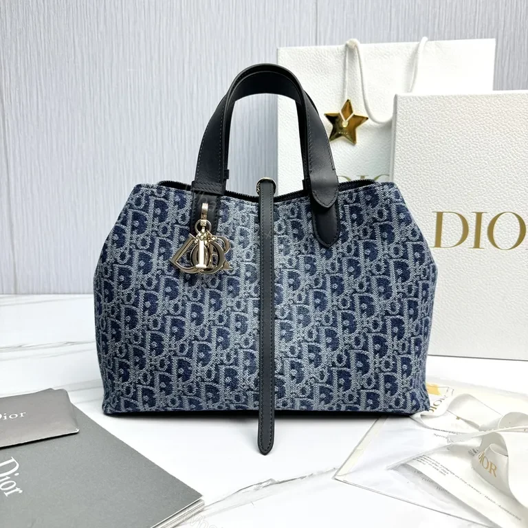 Dior-Style Denim Monogram Handbag: Luxe Everyday Essential — view 1