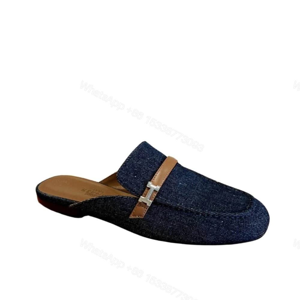 View 5 of HERMES LENA MULE DENIM DARK BLUE
