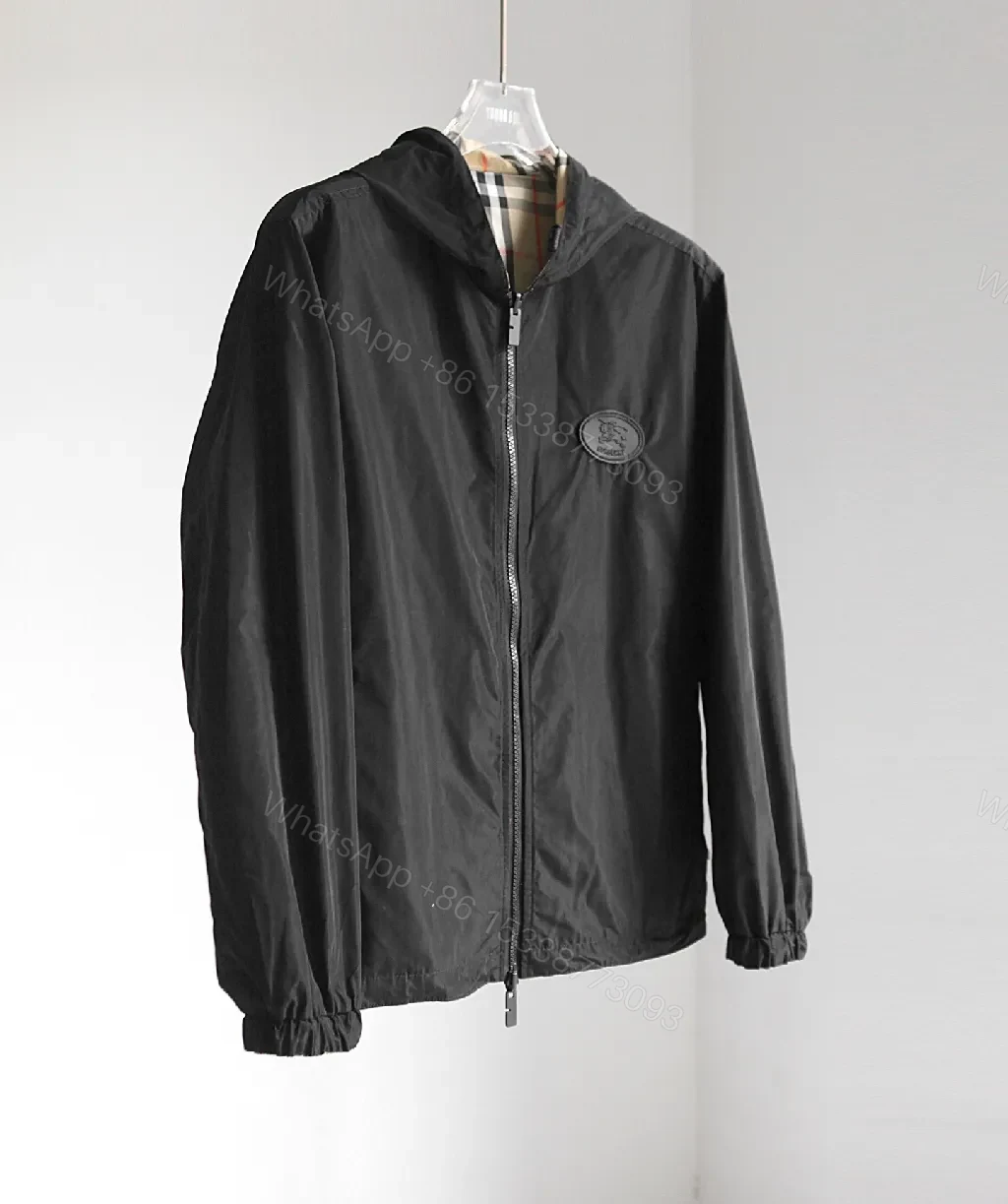 View 3 of Patterned Windbreaker Jacket with Hidden Zip Detail