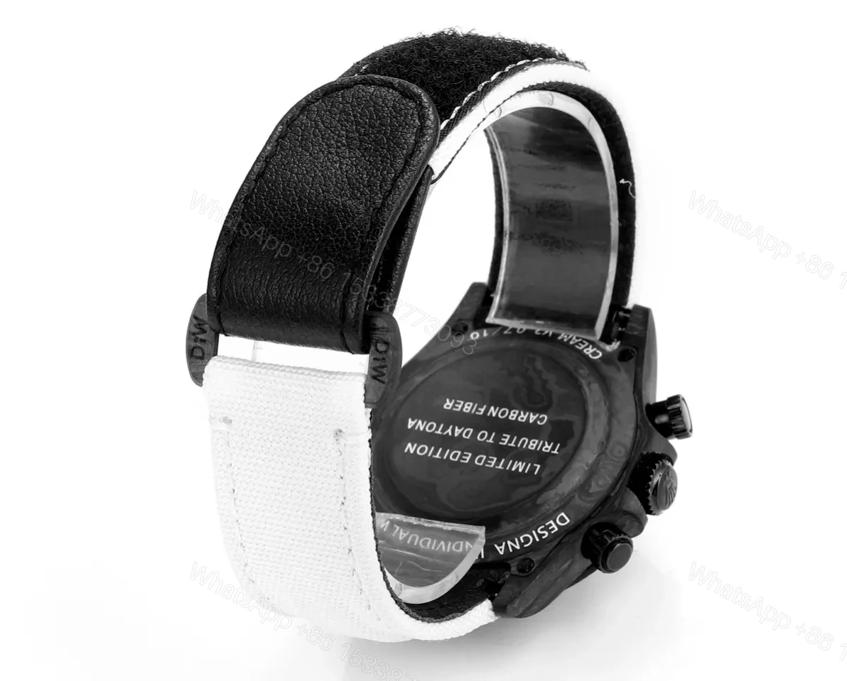View 8 of Clean Factory TW Rolex Daytona Carbon Fiber Watch – Black/White