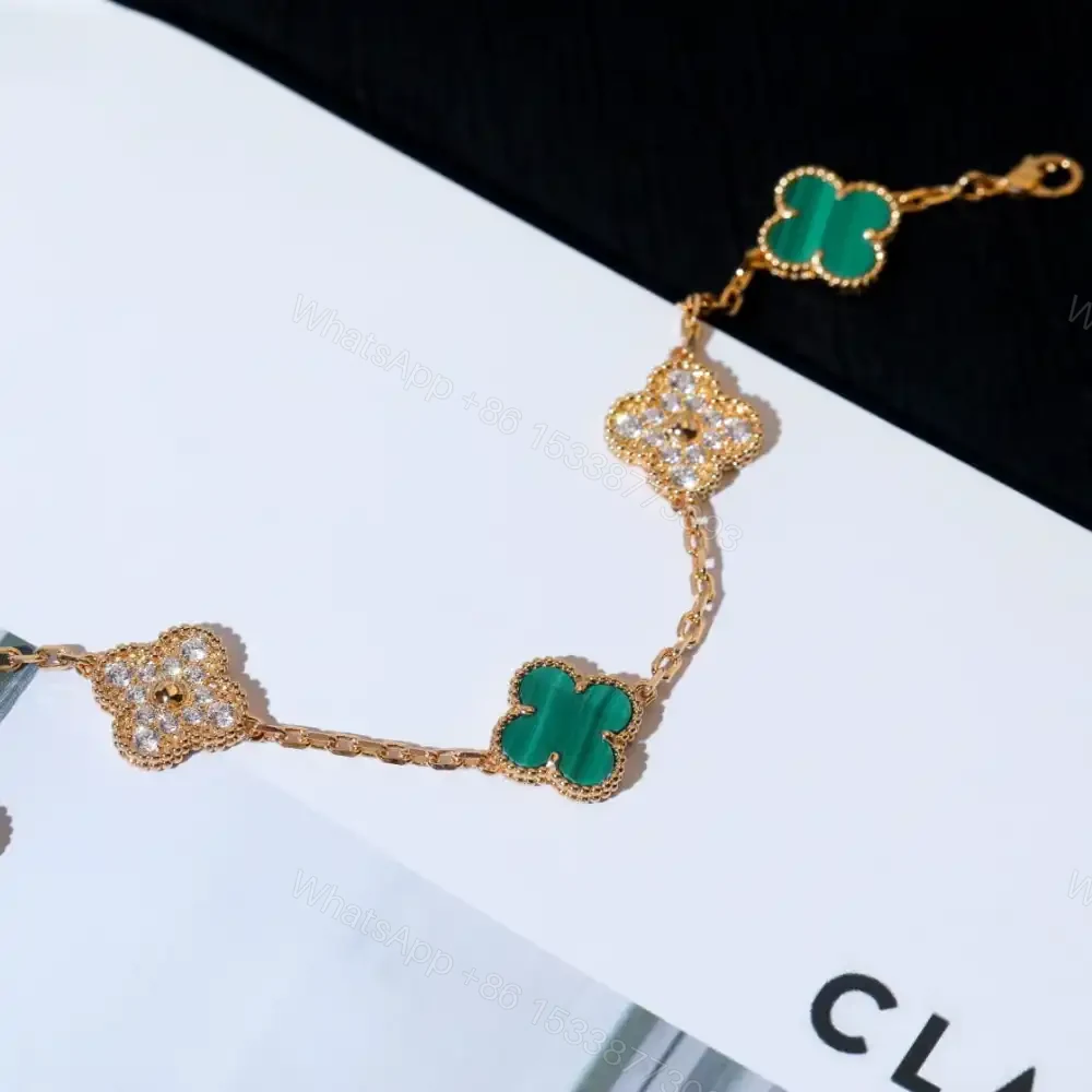 View 4 of 高仿首飾VanCleef&Arpels*RO7GQ00孔雀綠鑽石黃金手鏈