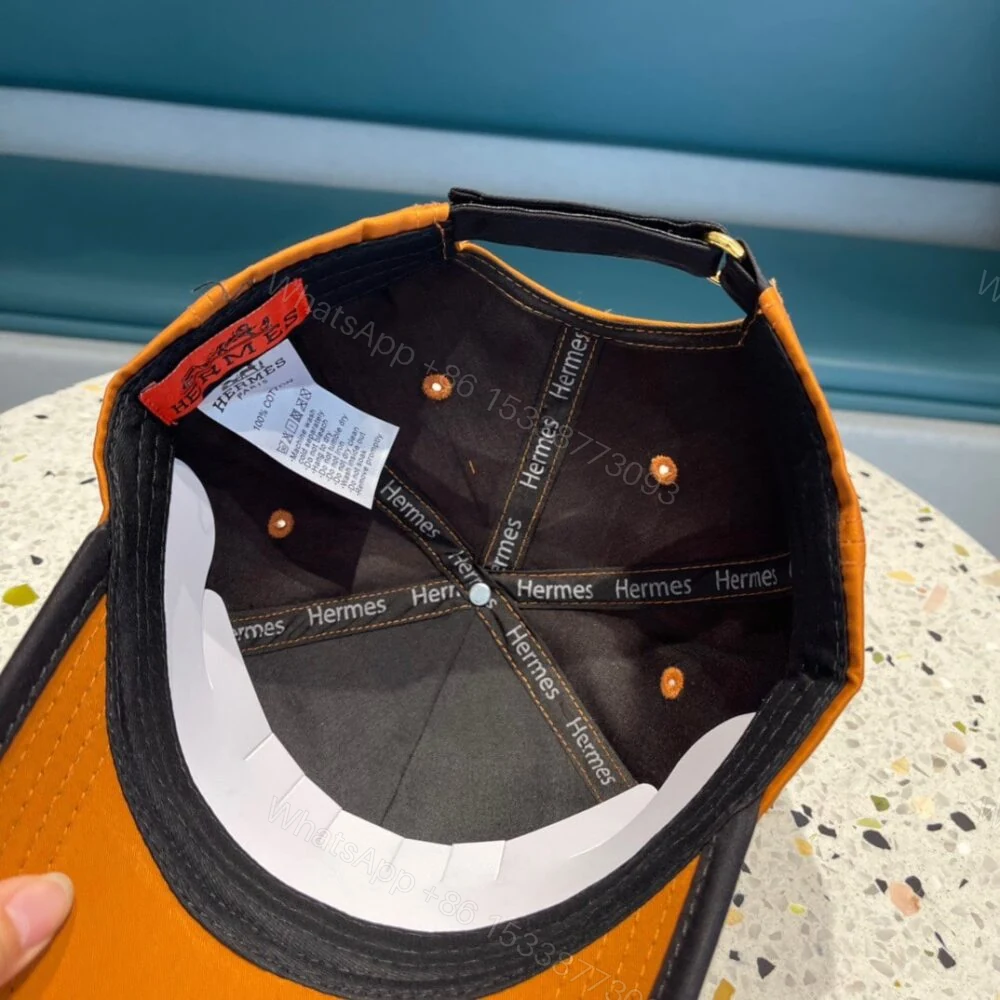 View 6 of Hermes Canvas Baseball Cap Horse Hat Orange