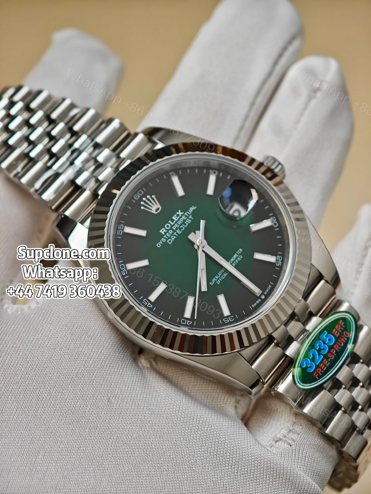 View 5 of Rolex Super Clone Watches 1:1 DateJust 41 m126334 Smoked Green