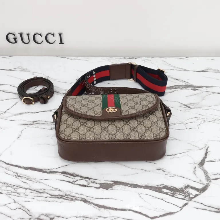 View 7 of G GG Supreme Crossbody: Monogram Web Stripe Luxury Bag