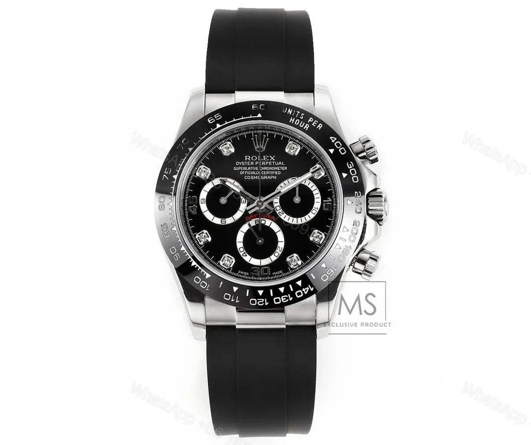 GM Factory Clean Factory Rolex Daytona Black Rubber Strap Watch — view 1