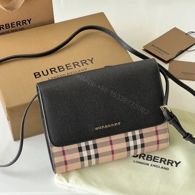 Chic Burberry Crossbody â€” Signature Check, Gold Hardware — view 1