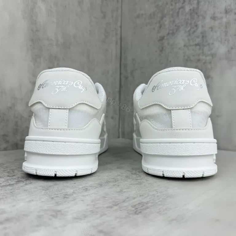 View 8 of White Leather Sneaker: Subtle LV Detailing, All-Day Comfort