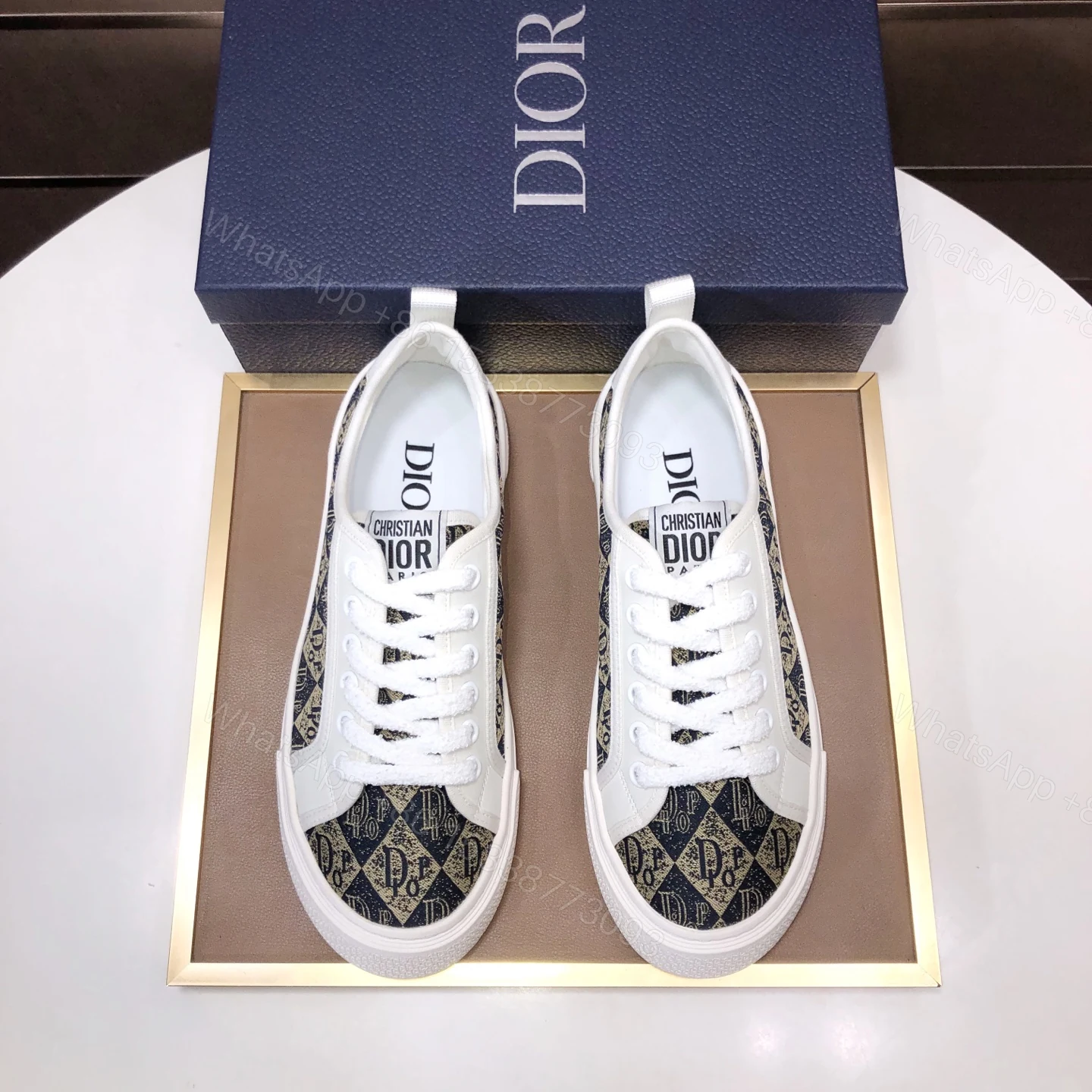 Dior A貨老花帆布低幫運動鞋 經典印花休閒款 — view 1