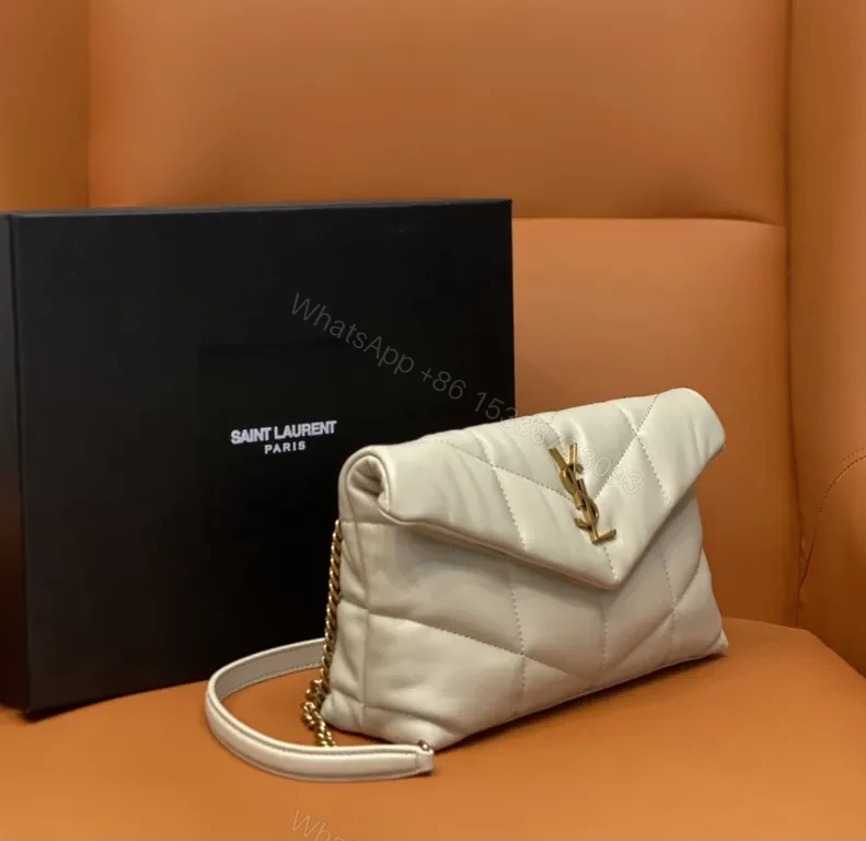 View 3 of Quilted Cream Envelope Bag â€” YSL-Inspired Luxury, Crossbody