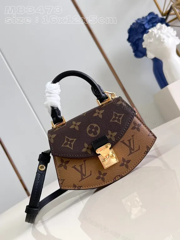 Compact Monogram Luxe Handbag: Dual-Tone Gold Lock — view 1