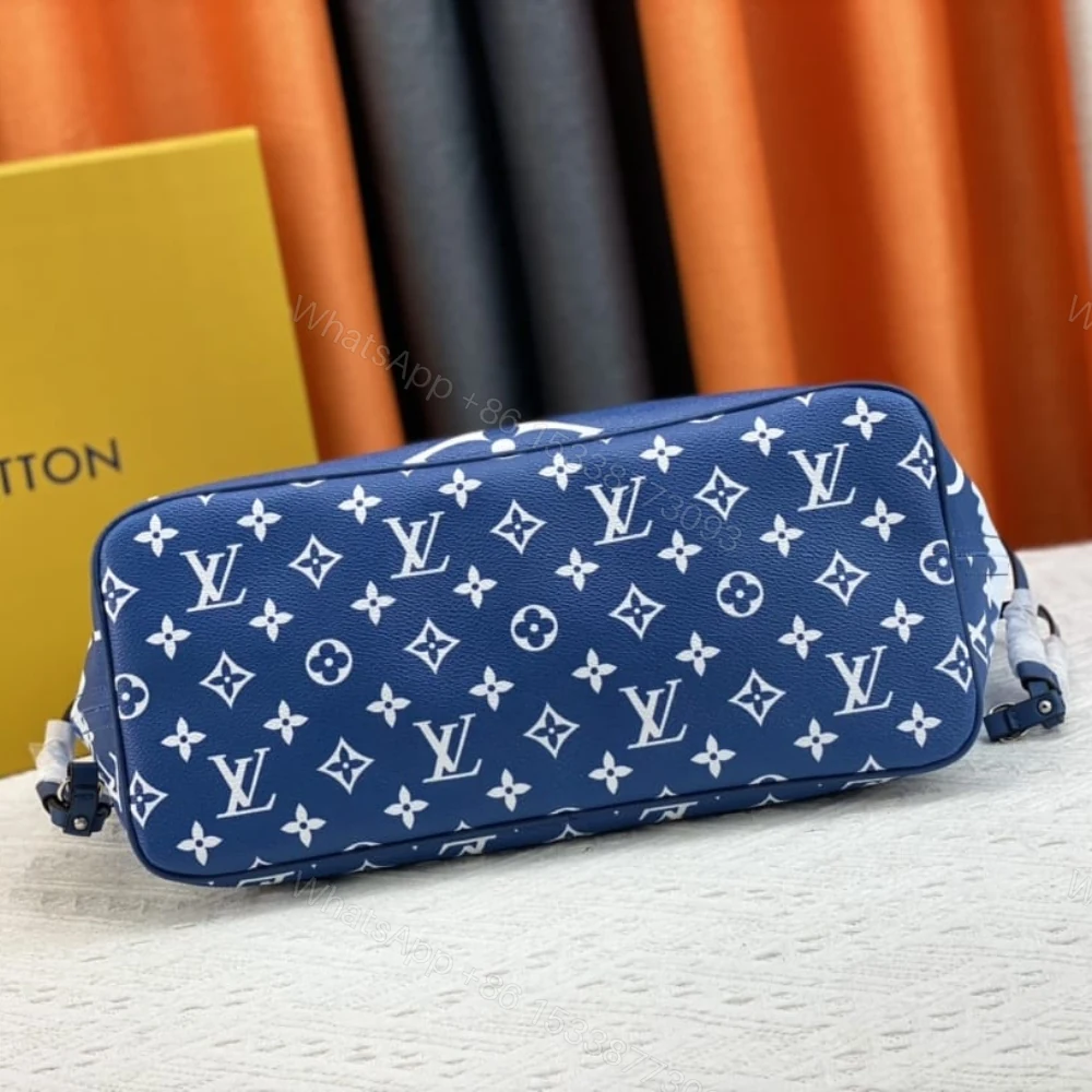View 5 of Louis Vuitton Neverfull MM Monogram Escale Blue 31Cm