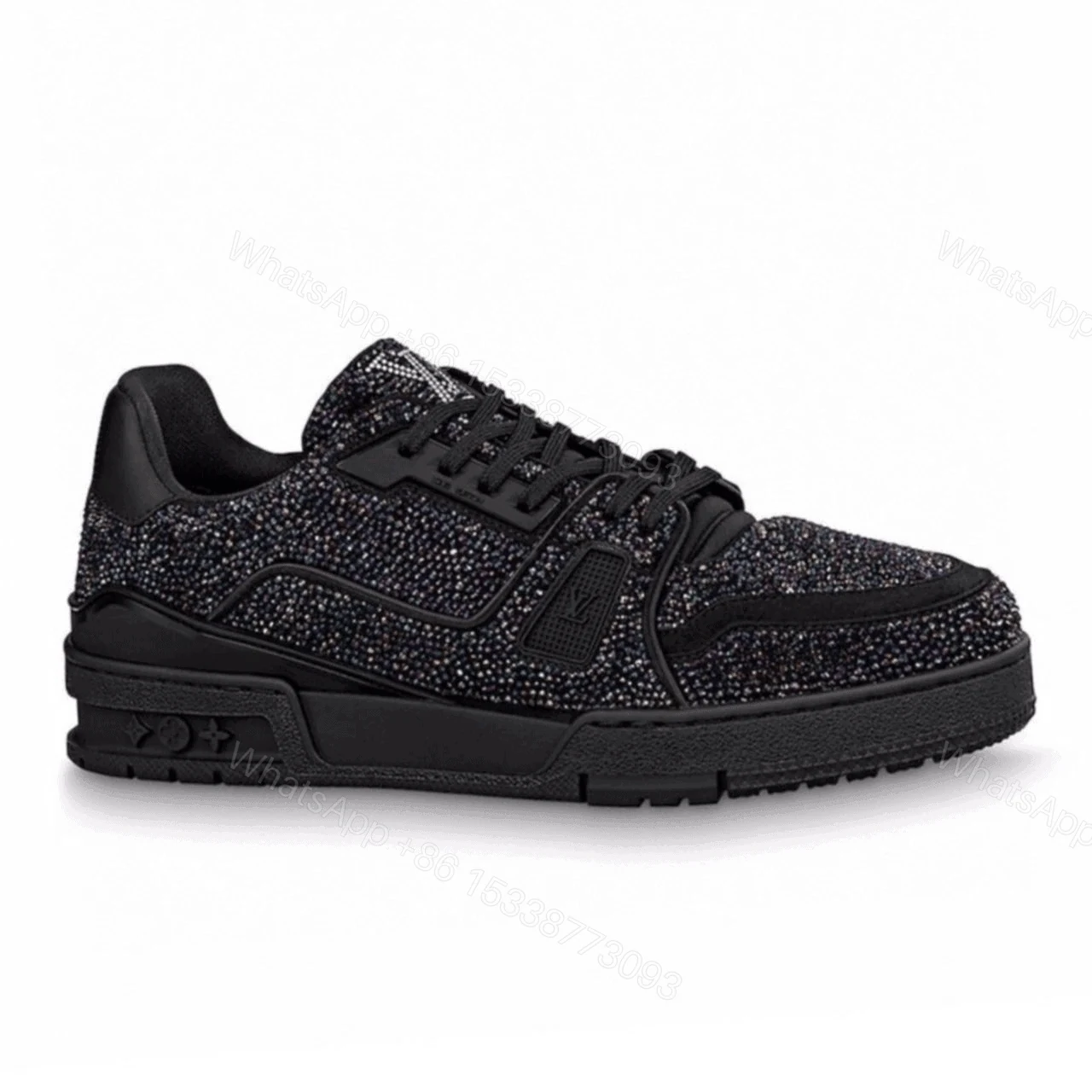 LOUIS VUITTON GLITTER SNEAEKERS BLACK TRAINER – LV223 — view 1