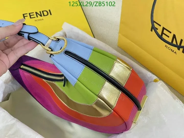 View 3 of Fendi Multicolor Fendigraphy Small Leather Handbag ZB59952